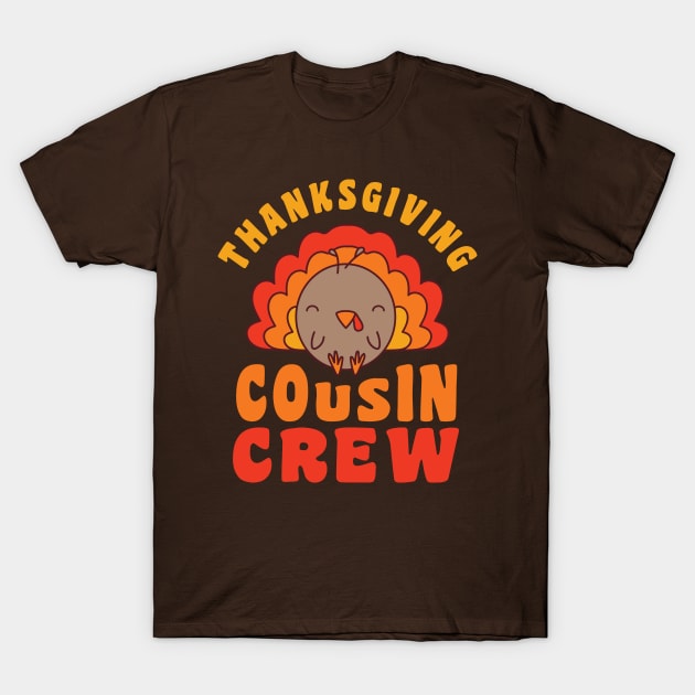 Thanksgiving Cousin Crew Matching Family Group Kawaii Turkey T-Shirt by PodDesignShop